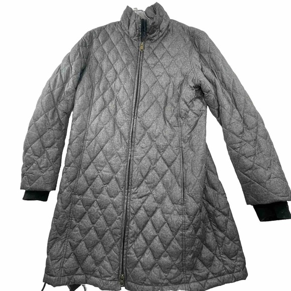 Lands‎ End Jacket Women Size Medium 10-12 Down Feather Quilted Puffer Full Zip - Picture 1 of 15